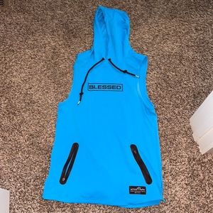 Small sleeveless active health workout hoodie